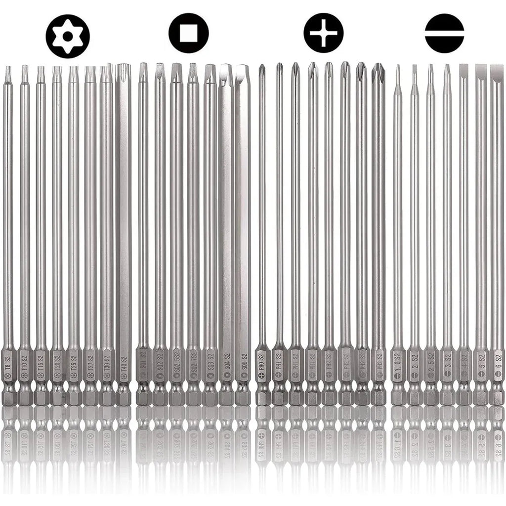 30 Piece 150mm Screwdriver Bit Set Power Tool Accessory Kit For Home Repair Use