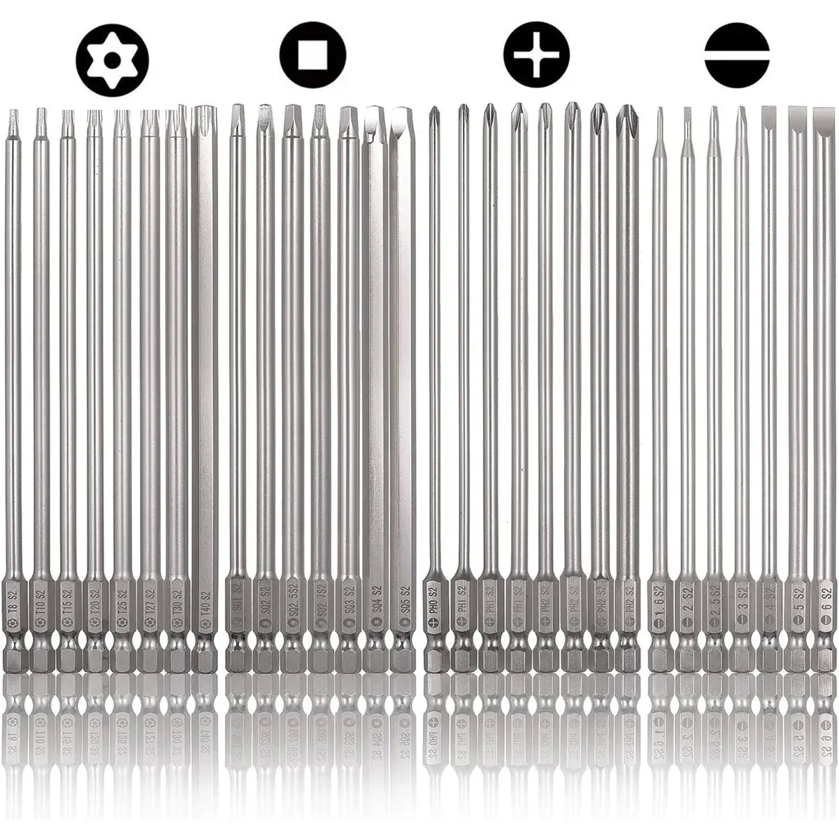 30 Piece 150mm Screwdriver Bit Set Power Tool Accessory Kit For Home Repair Use