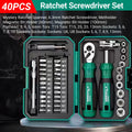 Portable Ratchet Screwdriver Tool Kit 40 Piece Durable for Home Cycle Repair Use