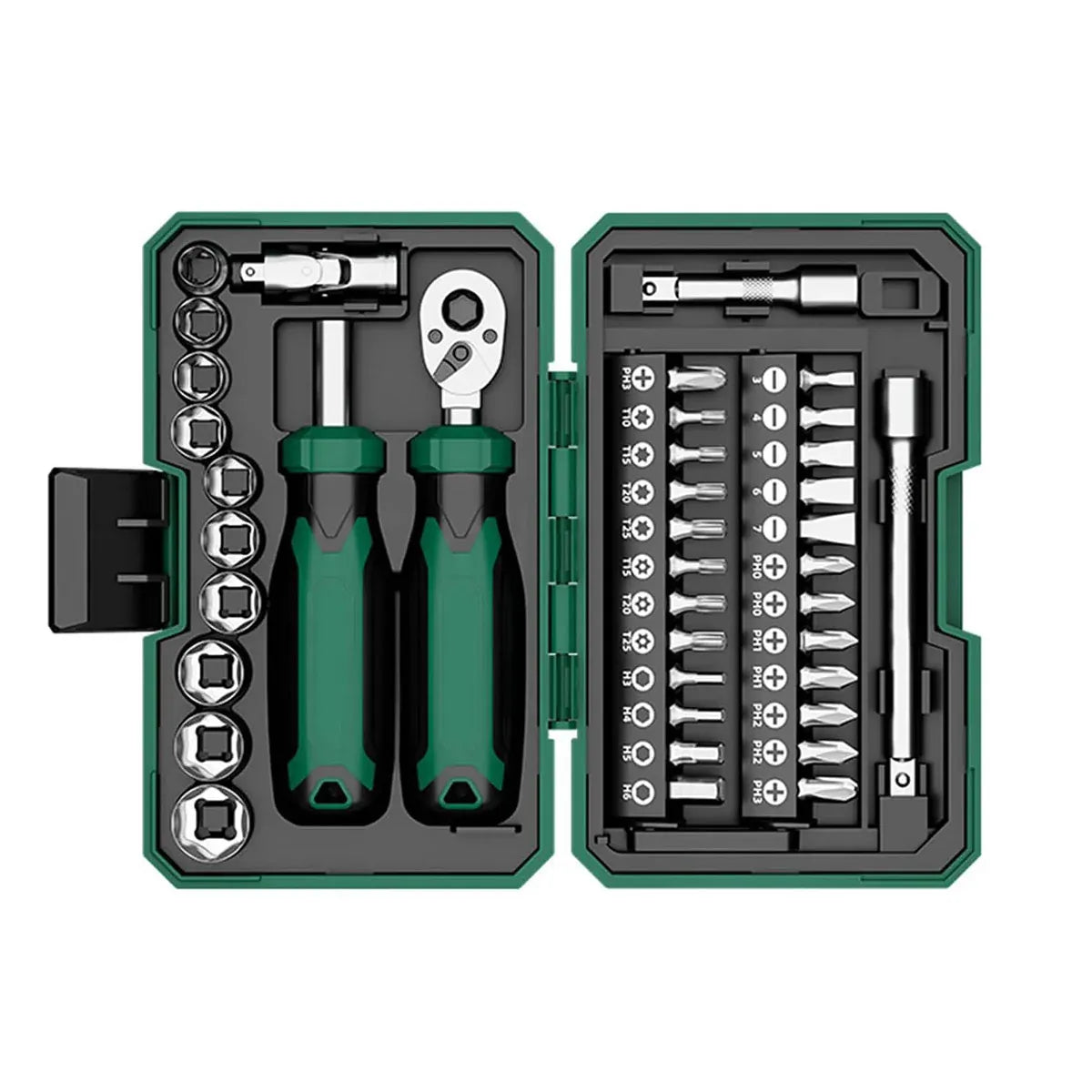 Portable Ratchet Screwdriver Tool Kit 40 Piece Durable for Home Cycle Repair Use