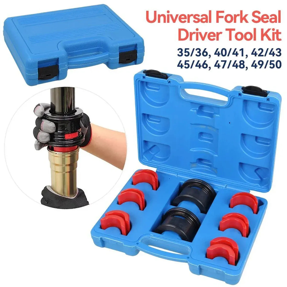14 Piece Universal Fork Seal Driver Tool Kit 35-50mm for Motorcycle Fork Oil Seal