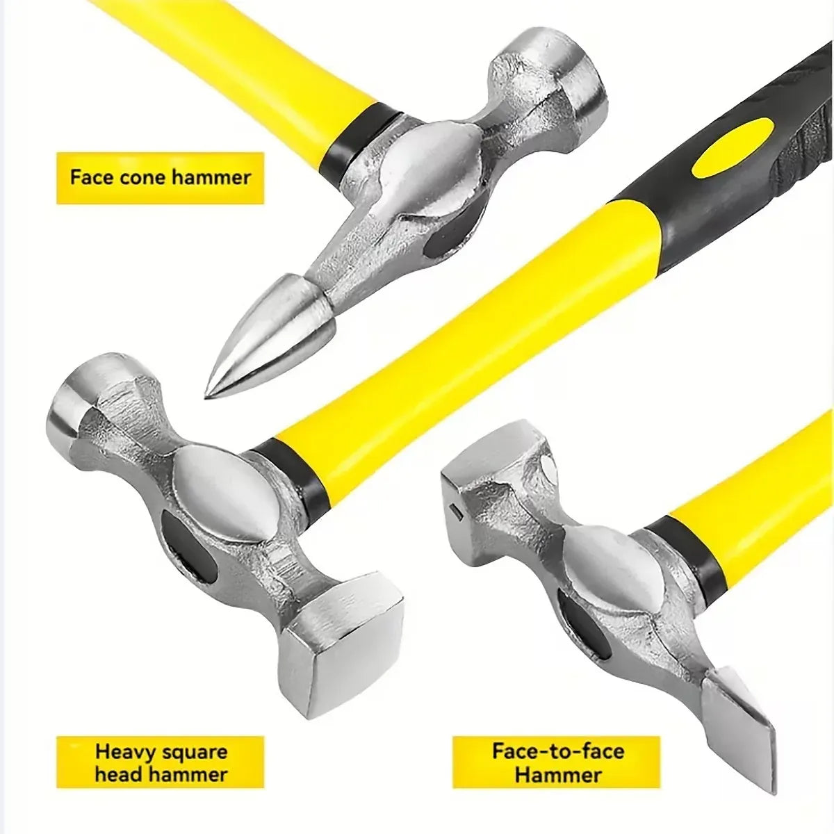 7 Piece Automotive Body Repair Hammer Kit Handle Chisel Mallet Dent Remove Tool