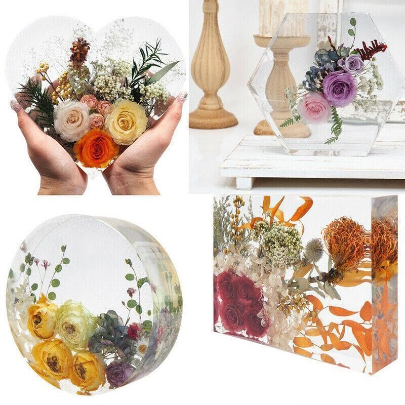 New Large Crystal Epoxy Resin Mold Geometry Cube Specimen Love Heart Round Mould – Heart