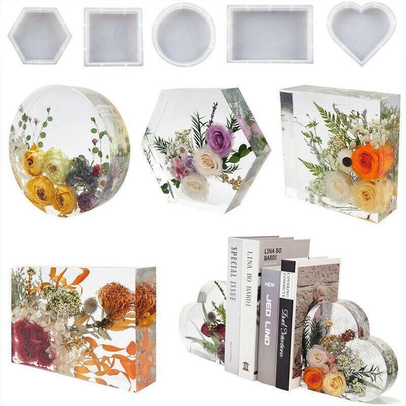 New Large Crystal Epoxy Resin Mold Geometry Cube Specimen Love Heart Round Mould – Heart