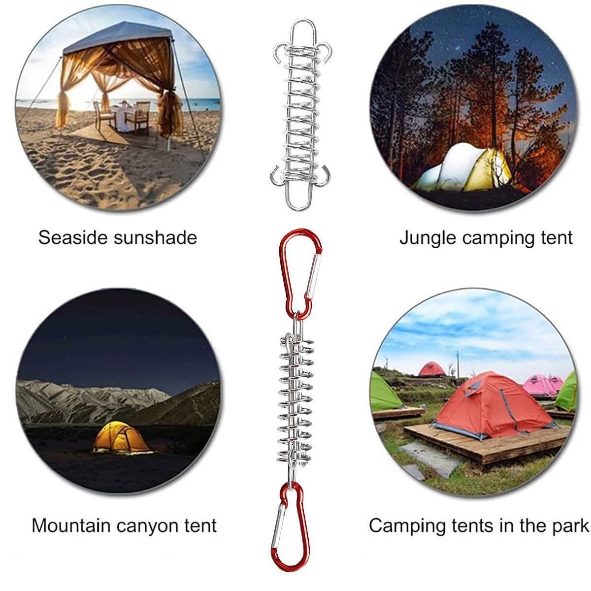 1-15 Piece Outdoor Camping Tent Spring Wind Rope Buckle Fix Hook Buckles Silver Red – 10pair