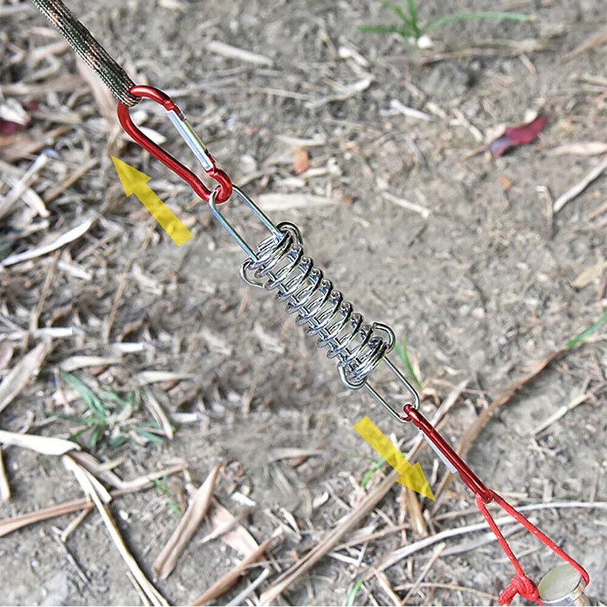 1-15 Piece Outdoor Camping Tent Spring Wind Rope Buckle Fix Hook Buckles Silver Red – 10pair
