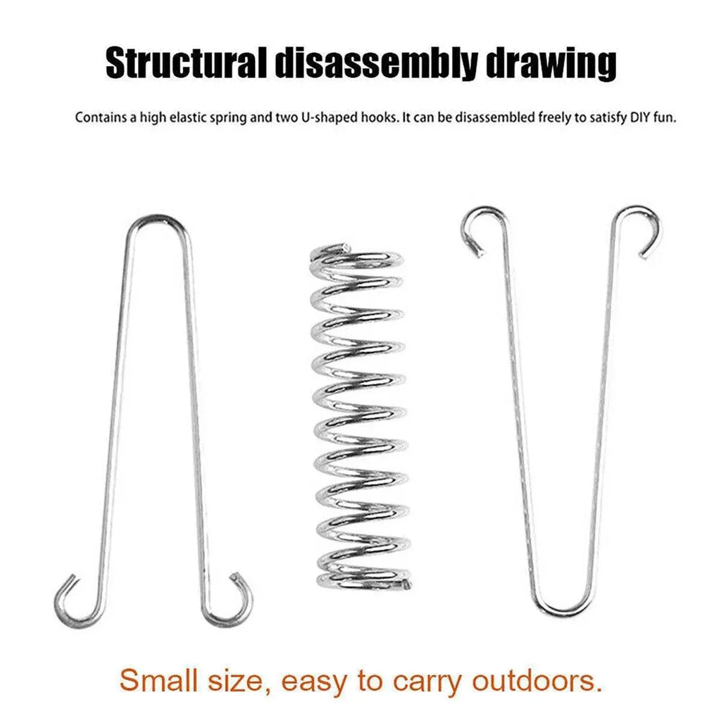 1-15 Piece Outdoor Camping Tent Spring Wind Rope Buckle Fix Hook Buckles Silver Red – 10pair