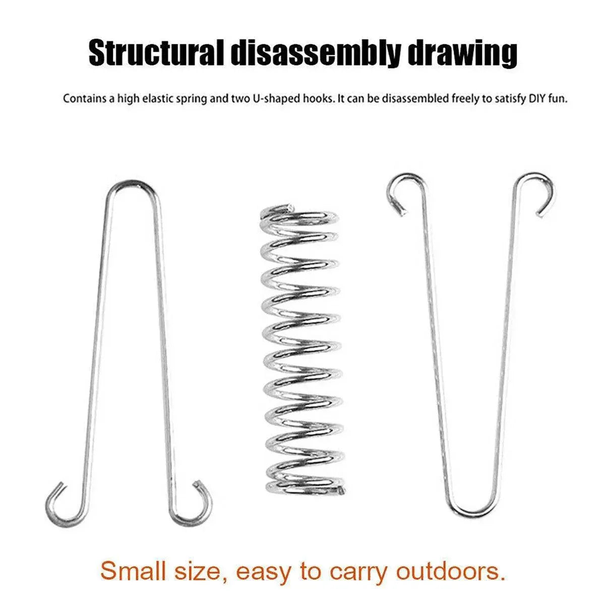 1-15 Piece Outdoor Camping Tent Spring Wind Rope Buckle Fix Hook Buckles Silver Red – 10pair