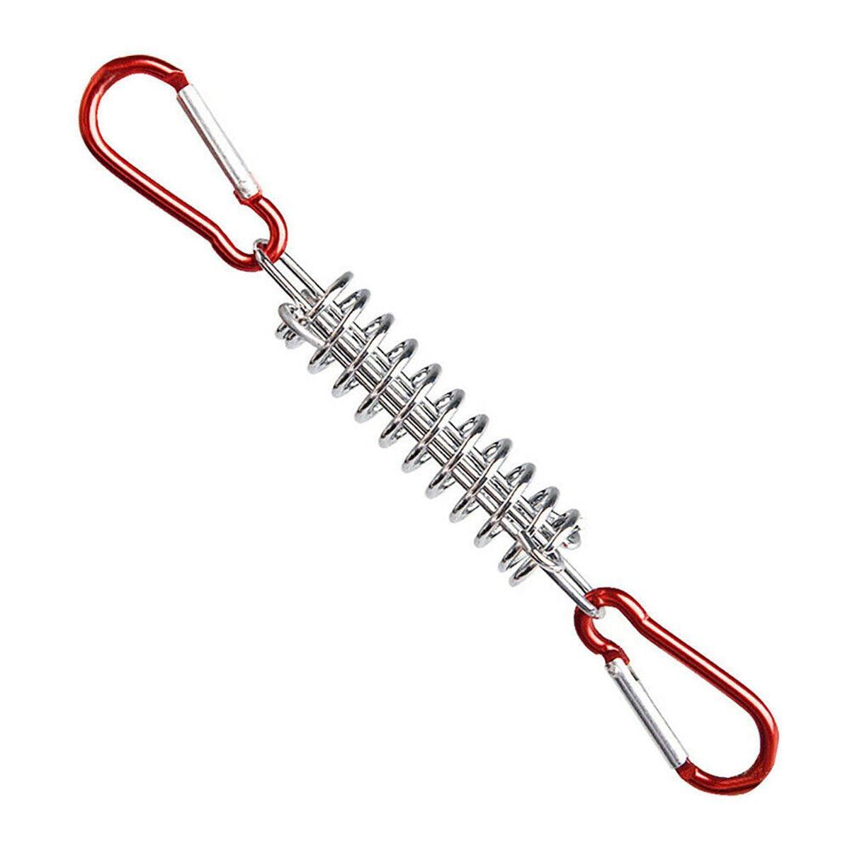 1-15 Piece Outdoor Camping Tent Spring Wind Rope Buckle Fix Hook Buckles Silver Red – 10 Piece