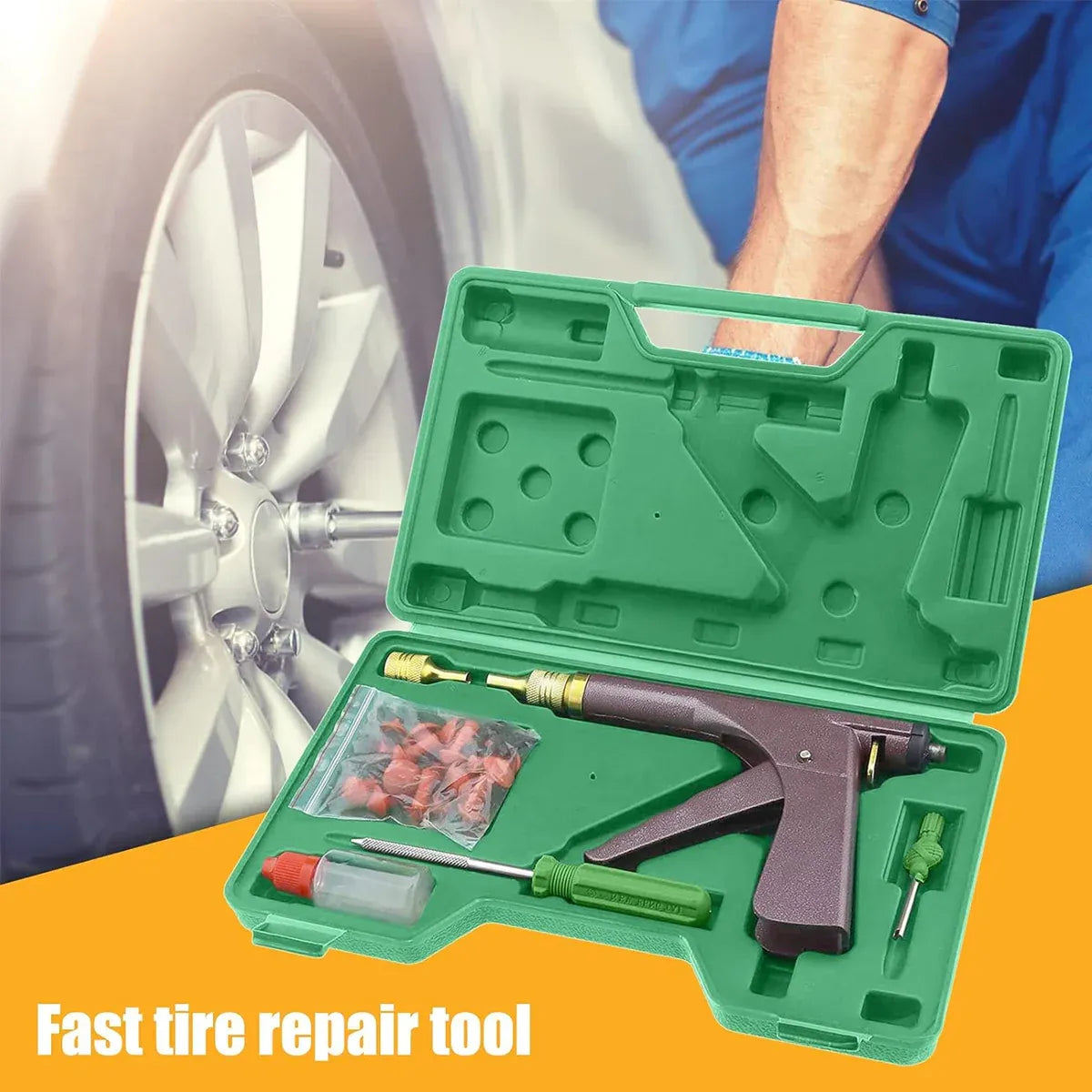 Tyre Repair Tool Kit for Vehicle Moto Emergency Flat Tyre Puncture Fix Set