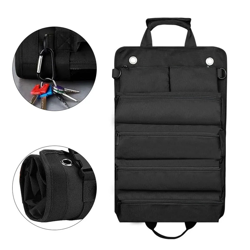 Portable Car Hardware Tool Kit Durable Oxford Bag for Vehicle Emergency Repair – Black