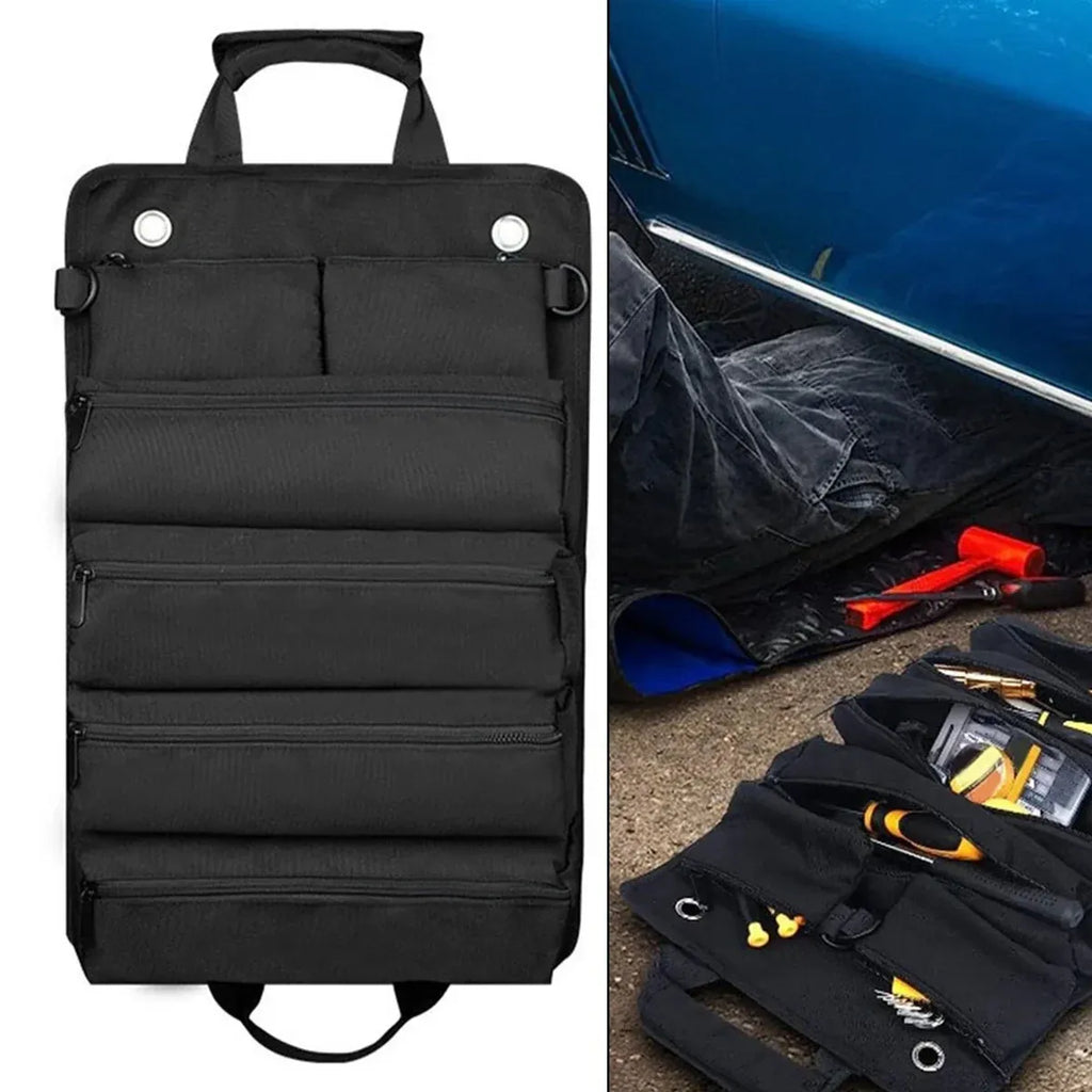 Portable Car Hardware Tool Kit Durable Oxford Bag for Vehicle Emergency Repair – Black