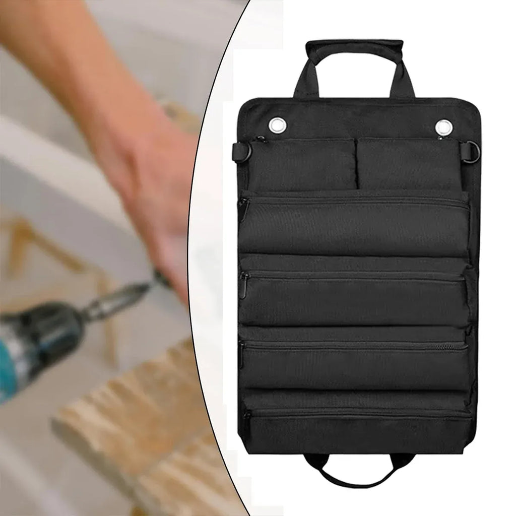 Portable Car Hardware Tool Kit Durable Oxford Bag for Vehicle Emergency Repair – Black