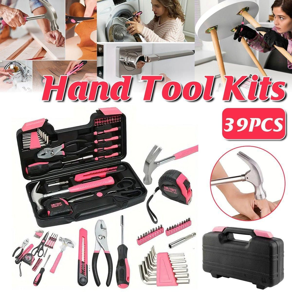 39 Piece Household Hardware Tool Set Multi-purpose Manual Toolbox Repair Kit Home