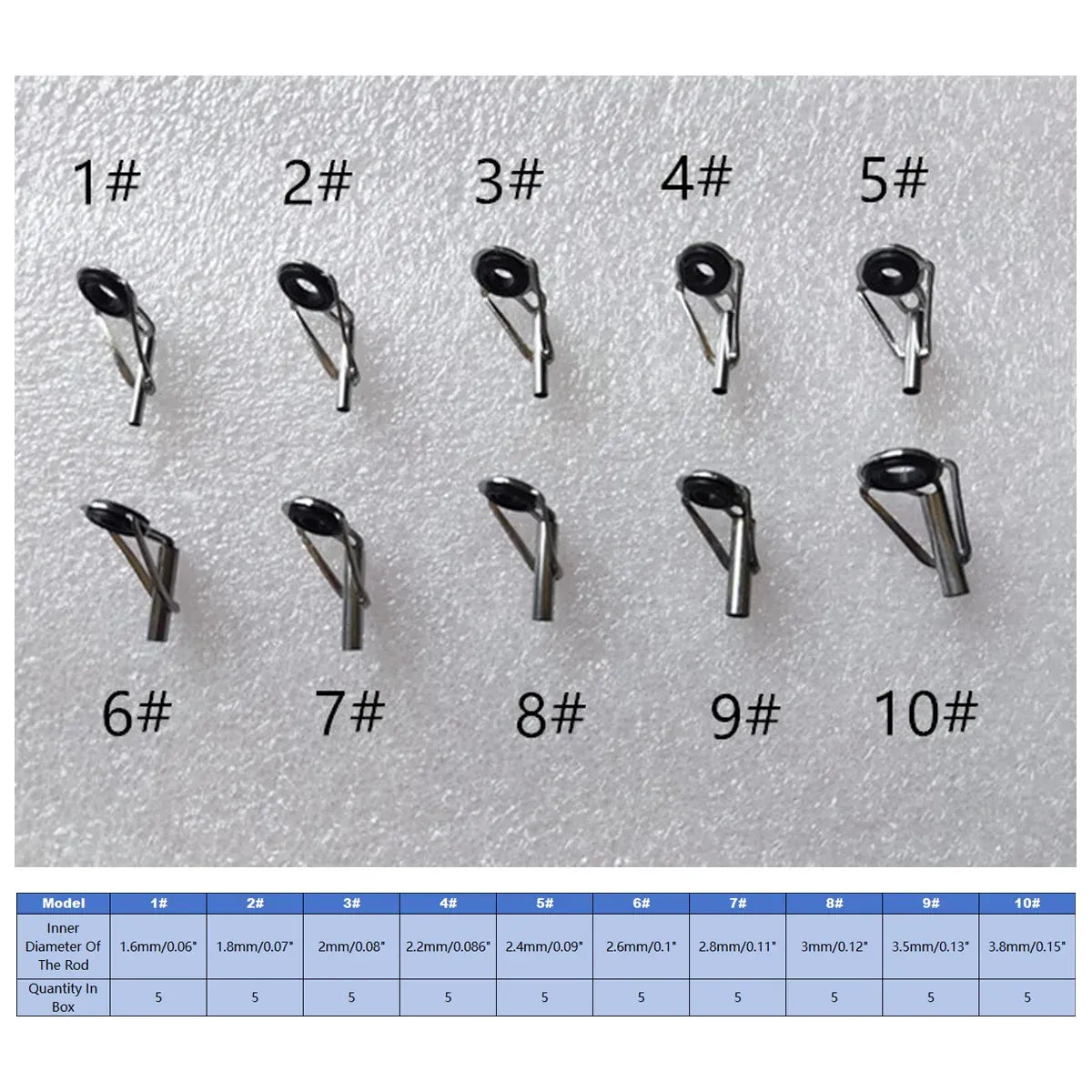 50 Piece Fishing Rod Guide Tip Repair Kit Set Rings Guide Replacement Parts Tools