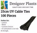 25cm UV Cable ties (wire, mesh or surfaces with holes) – 100 Pack