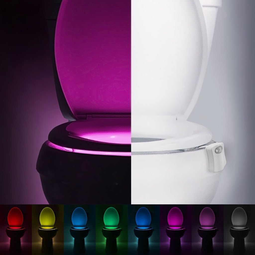 8-Colour LED Toilet Night Light – Universal Fit Smart Motion Activated Bathroom Bowl Light
