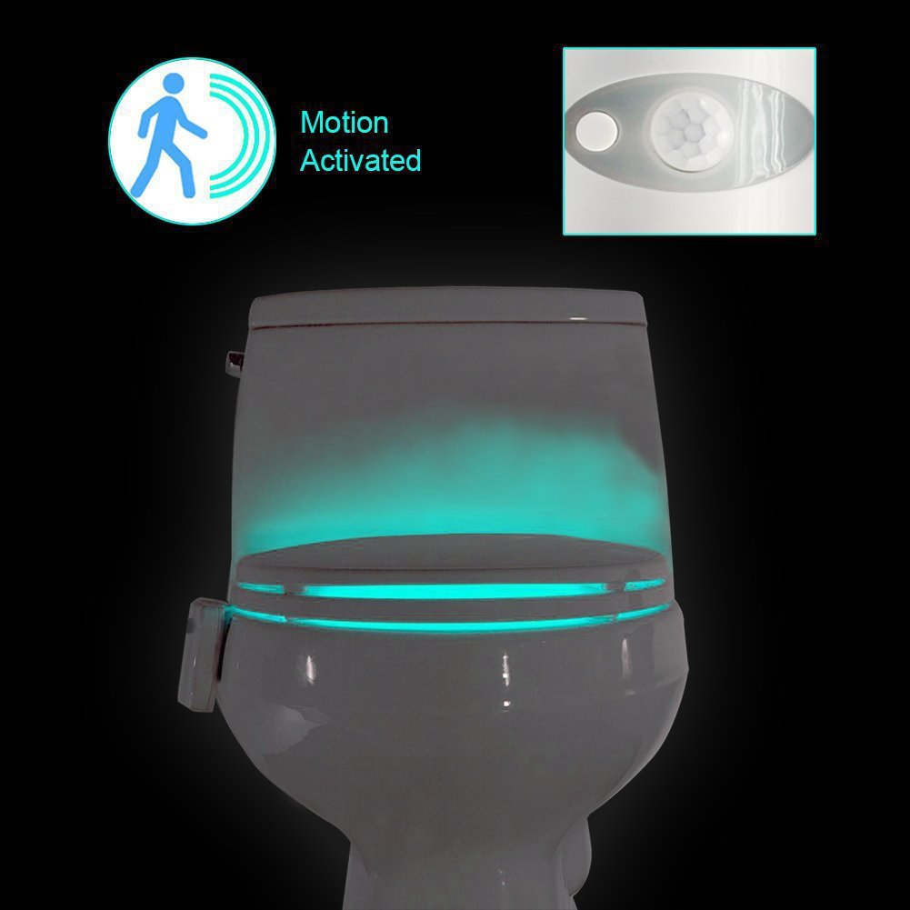 8-Colour LED Toilet Night Light – Universal Fit Smart Motion Activated Bathroom Bowl Light
