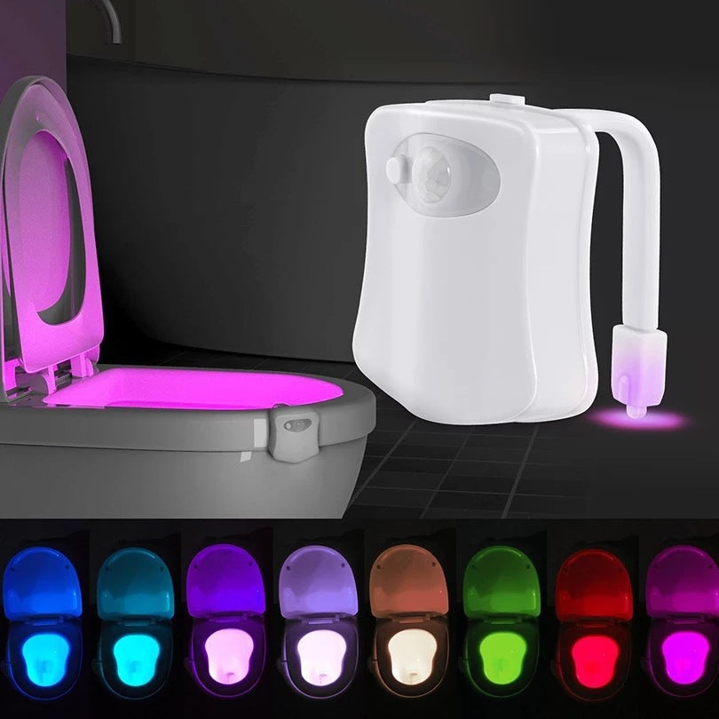 2-Pack 8-Colour LED Toilet Night Light – Universal Fit Smart Motion Activated Bathroom Bowl Light