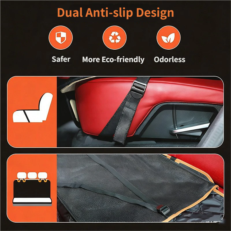 Waterproof Dog Car Rear Seat Protector 135 x 148CM – Durable Oxford Non Slip Pet Hammock with Storage Pockets