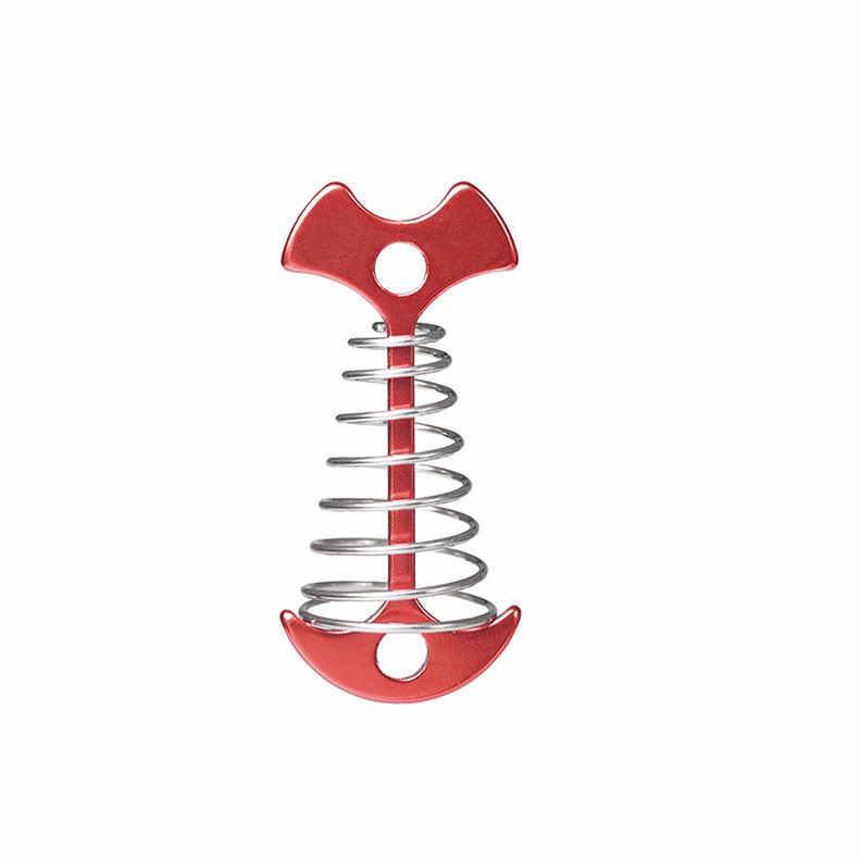 Red Fishbone Spring Tent Pegs – 5 Pack Outdoor Camping Stakes for Tent Guy Lines, Canopy and Board Fixing
