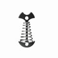 Black Fishbone Spring Tent Pegs – 5 Pack Outdoor Camping Stakes for Tent Guy Lines, Canopy and Board Fixing