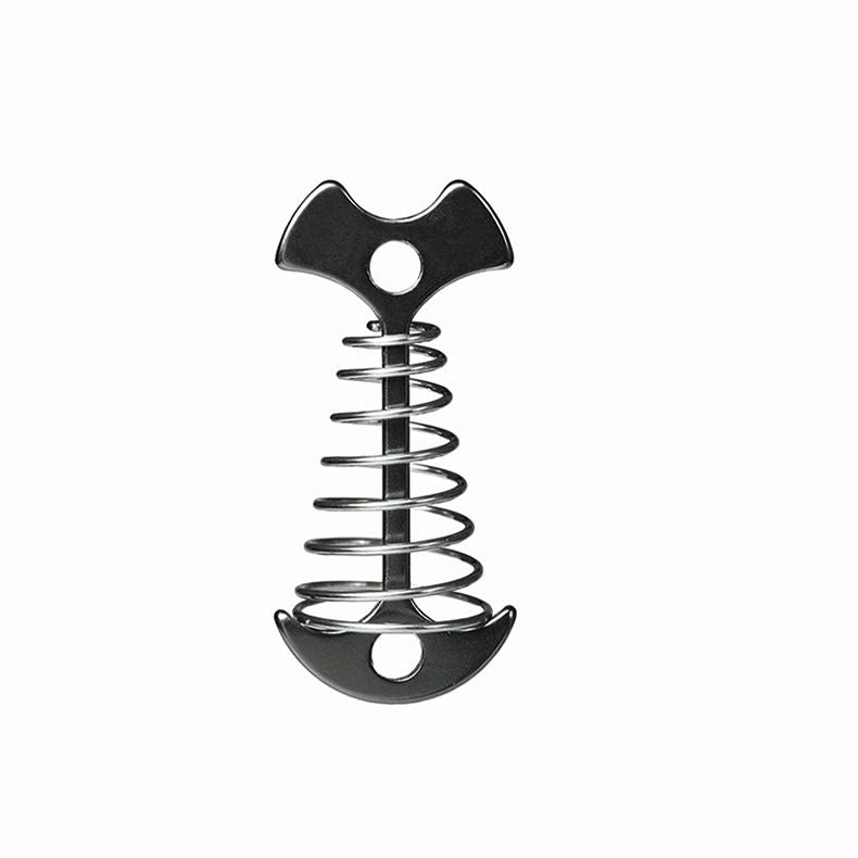 Black Fishbone Spring Tent Pegs – 5 Pack Outdoor Camping Stakes for Tent Guy Lines, Canopy and Board Fixing