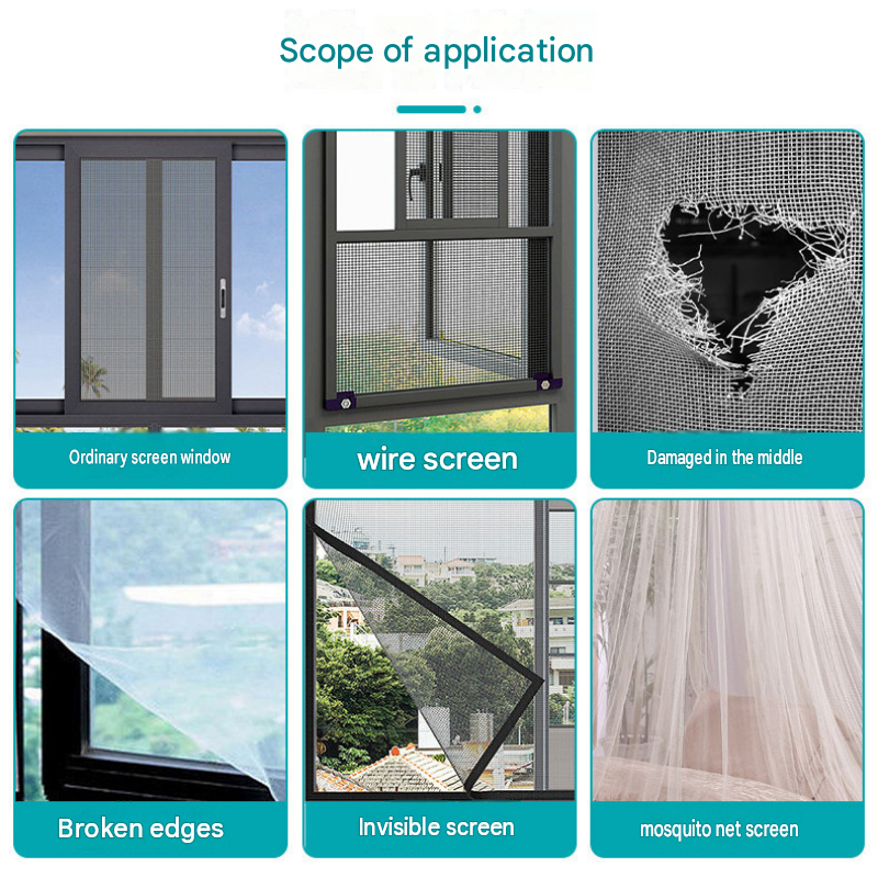 3-pack Self-Adhesive Window Screen Repair Patch – 12cm Wide DIY Flyscreen Mesh Tape, Mosquito Netting Mending Roll