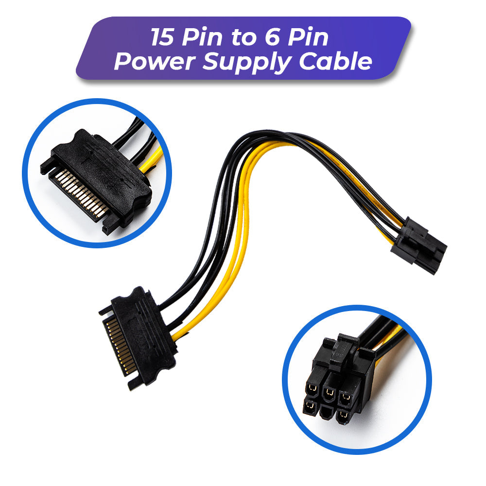 PCIe 1X-16X Riser Extender Kit for Aussie Crypto Miners Gold-Plated Zero Signal Loss 6-Pack Mining Rig with 60cm USB3