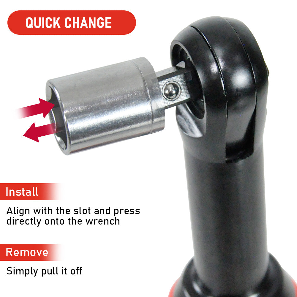 Cordless Electric Ratchet Wrench Set 12V Power Electric Ratchet Wrench 3/8inch 400 RPM Variable Speed with Sockets