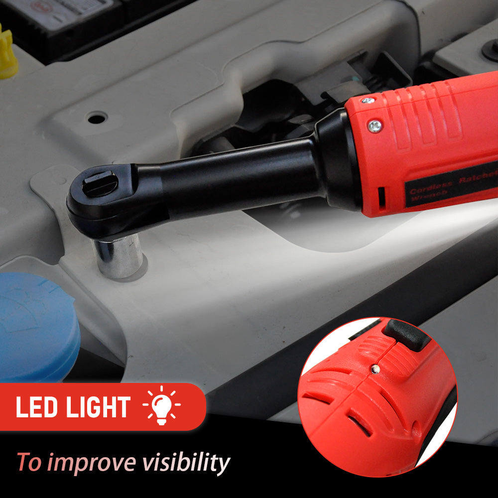 Cordless Electric Ratchet Wrench Set 12V Power Electric Ratchet Wrench 3/8inch 400 RPM Variable Speed with Sockets